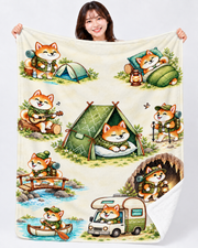 Shiba Outdoor Camping Life ソロキャンプを楽しむ柴犬 | ブランケット