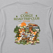 Corgi Road Trip Club コーギーのバンライフキャンプデザイン | 長袖Tシャツ | バックのみプリント