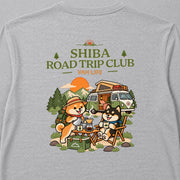 Shiba Road Trip Club 柴犬のバンライフキャンプイラスト | 長袖Tシャツ | バックのみプリント