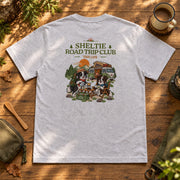 Sheltie Road Trip Club シェルティのバンライフキャンプデザイン | Tシャツ | バックのみプリント