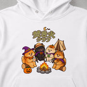Halloween Pomeranian Campfire Club ハロウィンキャンプのポメラニアンデザイン | パーカー | フロントのみプリント