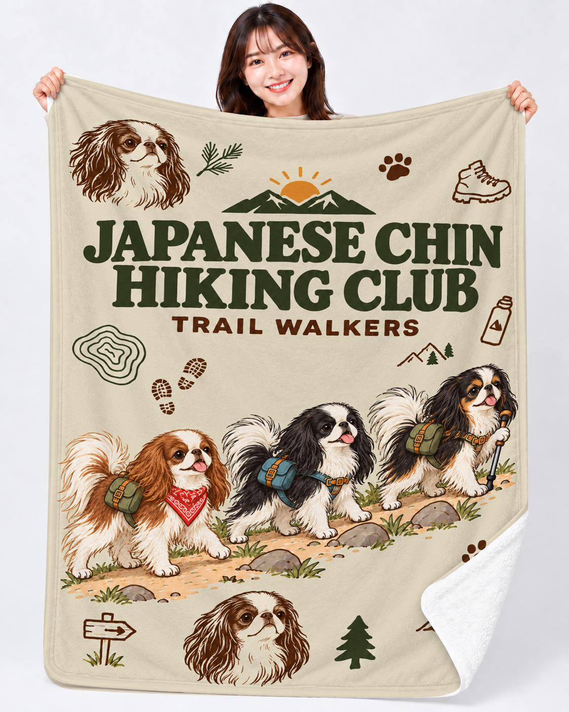 Japanese Chin Hiking Club | 狆 ハイキング Blanket | campmode