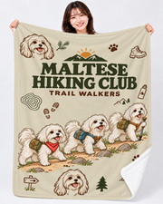 Maltese Hiking Club ハイキングを楽しむマルチーズデザイン | ブランケット