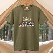 THE BORDERS 横断歩道 キャンプ ゆるかわ Tシャツ 【犬好き・愛犬家・アウトドア・ギフトに最適】