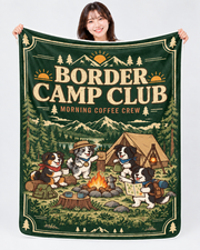 Border Forest Camp ボーダーコリー森林キャンプデザイン | ブランケット | 片面プリント