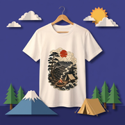 富士山デザイン・キャンプTシャツ