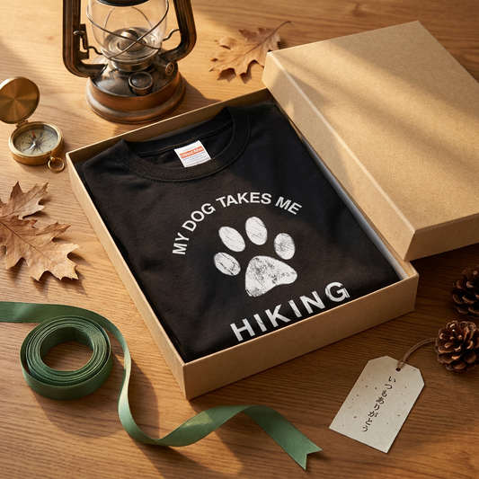 My Dog Takes Me Hiking Tシャツ | 犬好き・愛犬・登山・ハイキング・アウトドアに人気
