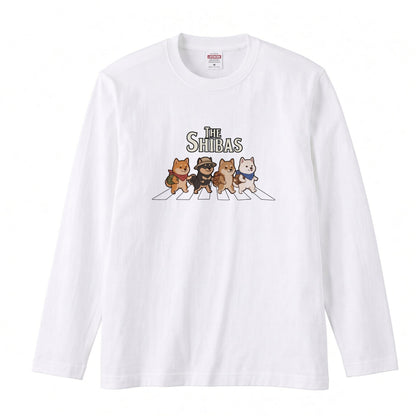 THE SHIBAS 柴犬横断歩道 長袖Tシャツ