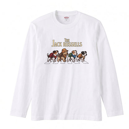 THE JACK RUSSELLS ジャックラッセルテリア散歩デザイン ブラック長袖Tシャツ