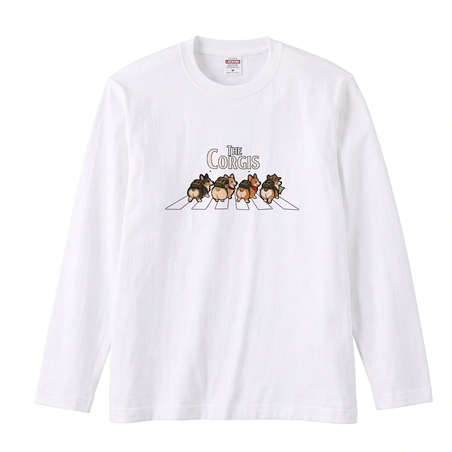 THE CORGIS コーギー横断歩道 長袖Tシャツ