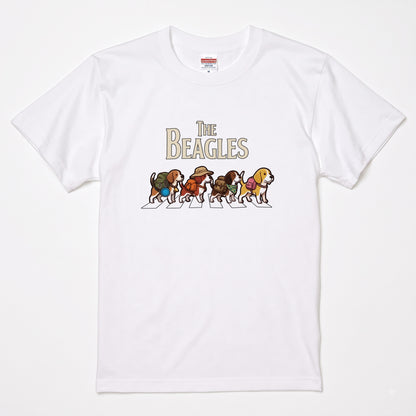 THE BEAGLES 横断歩道 キャンプ ゆるかわ パロディTシャツ 【犬好き・愛犬家・アウトドア・ギフトに最適】
