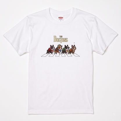 THE BOSTONS 横断歩道 キャンプ ゆるかわ Tシャツ 【犬好き・愛犬家・アウトドア・ギフトに最適】
