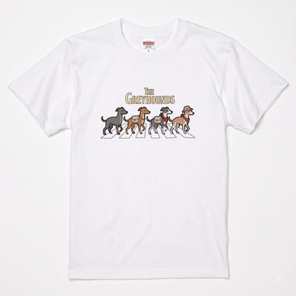 THE GREYHOUNDS 横断歩道 キャンプ ゆるかわ Tシャツ 【犬好き・愛犬家・アウトドア・ギフトに最適】
