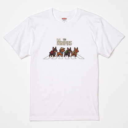 THE MINIPINS 横断歩道 キャンプ ゆるかわ Tシャツ 【犬好き・愛犬家・アウトドア・ギフトに最適】