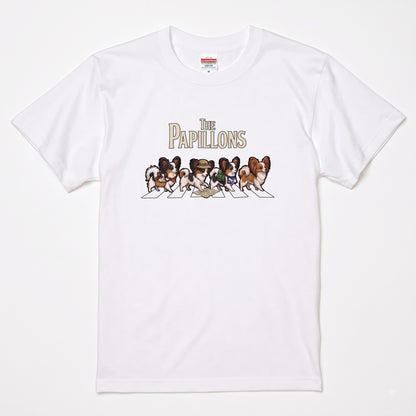 THE PAPILLONS 横断歩道 キャンプ ゆるかわ Tシャツ 【犬好き・愛犬家・アウトドア・ギフトに最適】