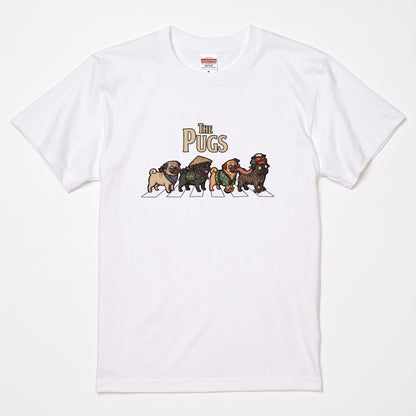 THE PUGS 横断歩道 キャンプ ゆるかわ Tシャツ 【犬好き・愛犬家・アウトドア・ギフトに最適】