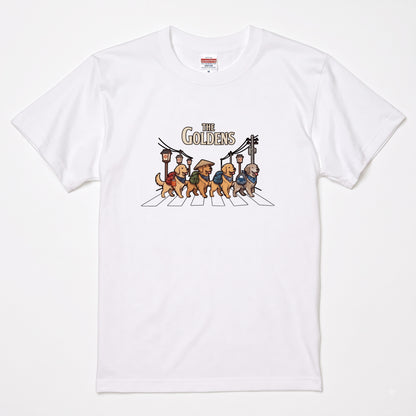 THE GOLDENS 横断歩道 キャンプ ゆるかわ Tシャツ 【犬好き・愛犬家・アウトドア・ギフトに最適】