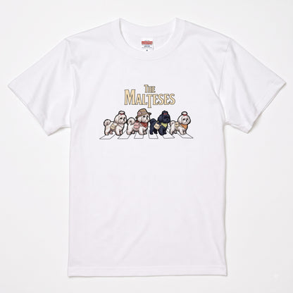 THE MALTESES 横断歩道 キャンプ ゆるかわ Tシャツ 【犬好き・愛犬家・アウトドア・ギフトに最適】