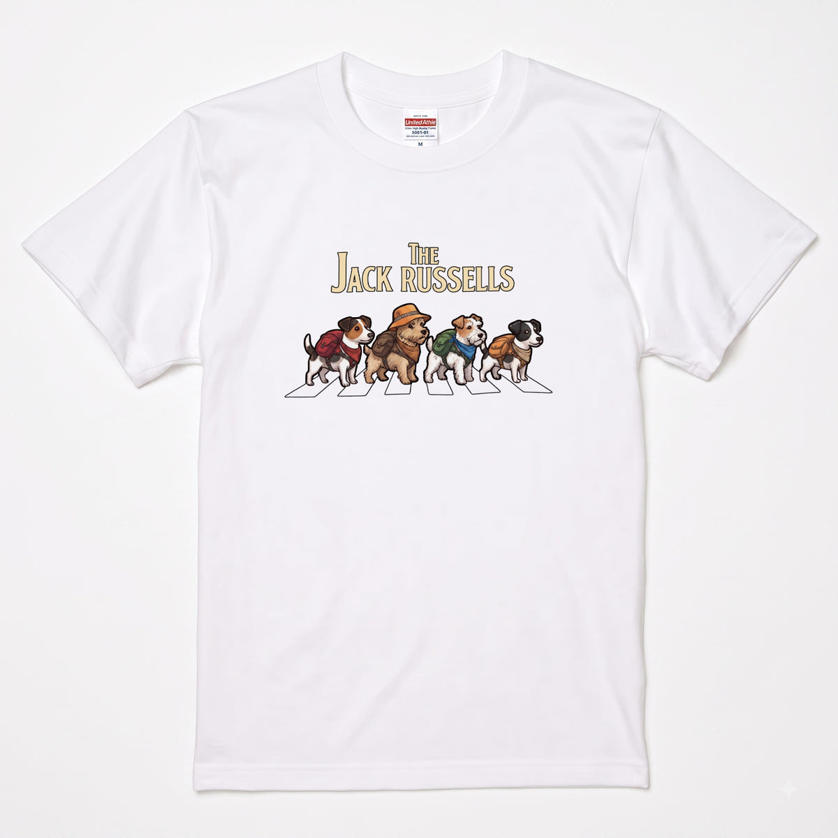 THE JACK RUSSELLS 横断歩道 キャンプ ゆるかわ Tシャツ 【犬好き・愛犬家・アウトドア・ギフトに最適】