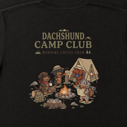 DACHSHUND CAMP CLUB ダックスフンド キャンプTシャツ｜バックプリント
