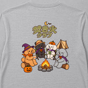 Halloween Poodle Campfire Club ハロウィン焚き火プードルデザイン | 長袖Tシャツ | バックのみプリント