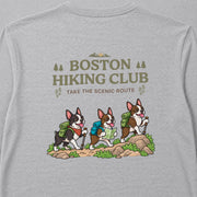 Boston Terrier Hiking Club ボストンテリアのハイキングデザイン | 長袖Tシャツ | バックのみプリント
