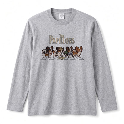 THE PAPILLONS パピヨン散歩デザイン ブラック長袖Tシャツ