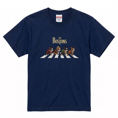THE BOSTONS 横断歩道 キャンプ ゆるかわ Tシャツ 【犬好き・愛犬家・アウトドア・ギフトに最適】