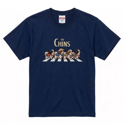 THE CHINS 横断歩道 キャンプ ゆるかわ Tシャツ 【犬好き・愛犬家・アウトドア・ギフトに最適】