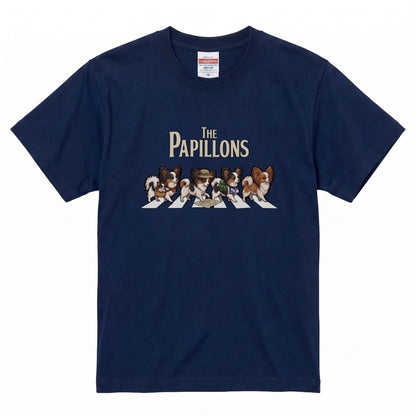 THE PAPILLONS 横断歩道 キャンプ ゆるかわ Tシャツ 【犬好き・愛犬家・アウトドア・ギフトに最適】