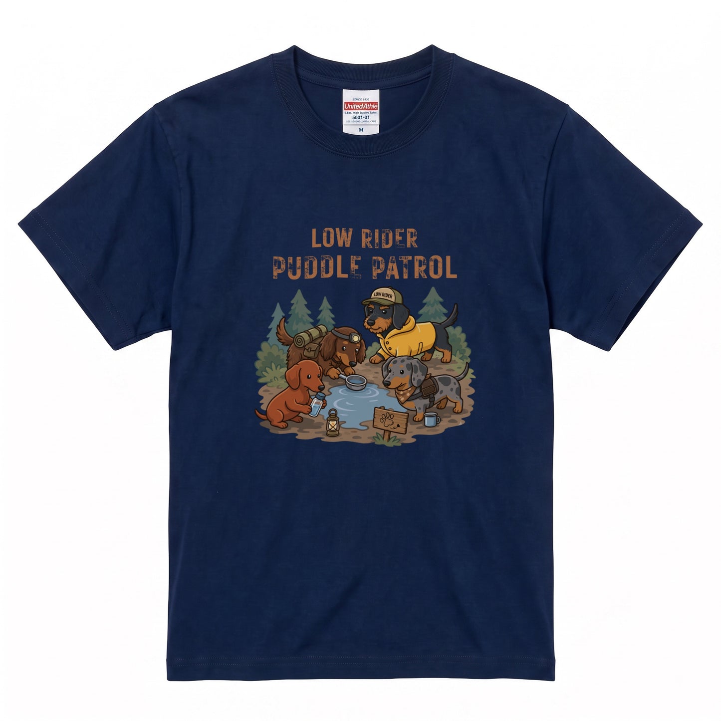 LOW RIDER PUDDLE PATROL ダックスフンドTシャツ
