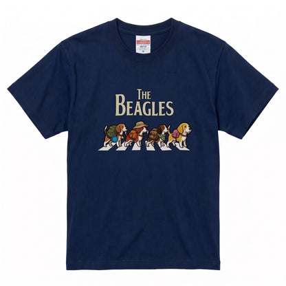 THE BEAGLES 横断歩道 キャンプ ゆるかわ パロディTシャツ 【犬好き・愛犬家・アウトドア・ギフトに最適】