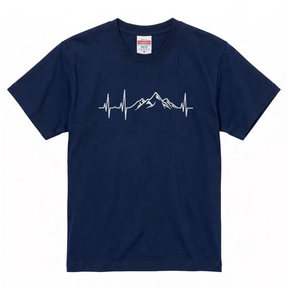 ミニマリスト 山の脈拍（パルス）Tシャツ - アウトドア ハイキング 登山家 バックパッカー 半袖