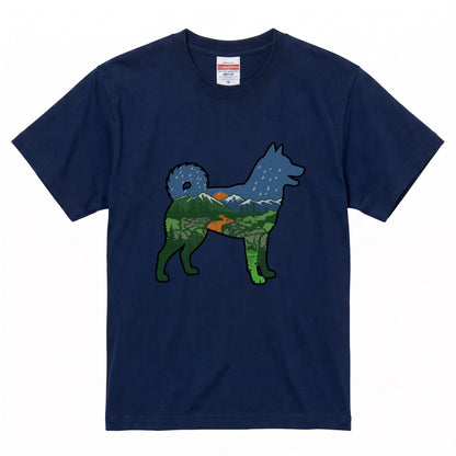 【Shiba】自然風景ダブルエスポージャー白Tシャツ | CAMPMODE