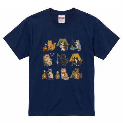 猫好きキャンパーのためのかわいいTシャツ
