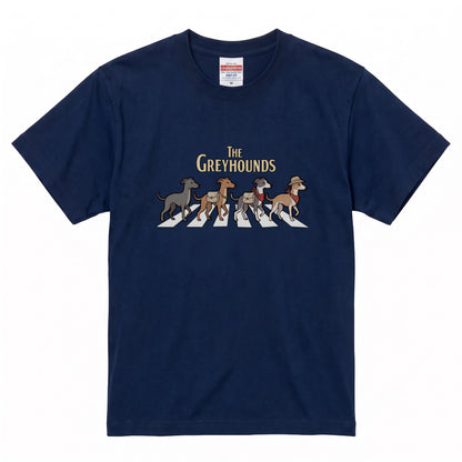 THE GREYHOUNDS 横断歩道 キャンプ ゆるかわ Tシャツ 【犬好き・愛犬家・アウトドア・ギフトに最適】