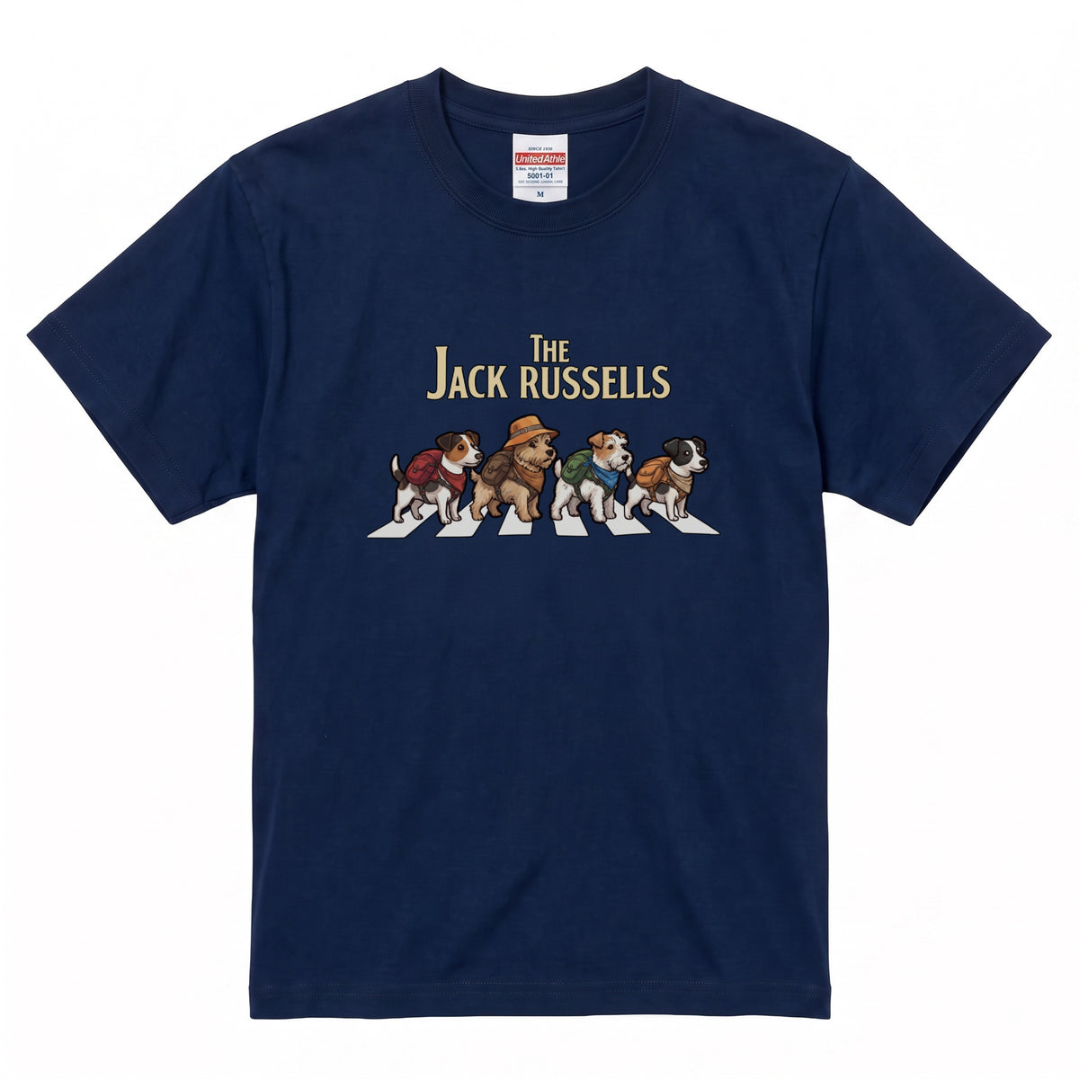 THE JACK RUSSELLS 横断歩道 キャンプ ゆるかわ Tシャツ 【犬好き・愛犬家・アウトドア・ギフトに最適】