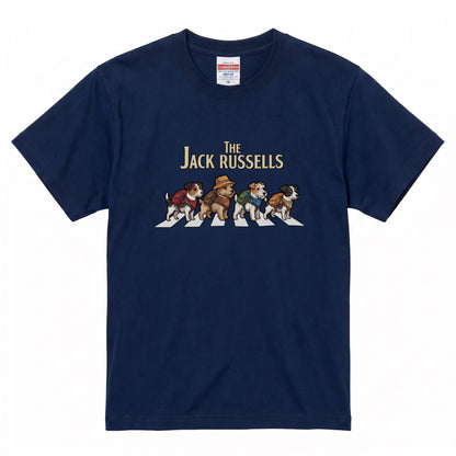 THE JACK RUSSELLS 横断歩道 キャンプ ゆるかわ Tシャツ 【犬好き・愛犬家・アウトドア・ギフトに最適】