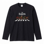 THE KAIKENS 甲斐犬散歩デザイン ブラック長袖Tシャツ