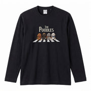 THE POODLES ロンT | レトロ クラシック バンド風 犬グラフィック 長袖 カジュアル Tシャツ【おもしろTシャツ・普段着・ルームウェア・ユニセックス・ギフトに最適】
