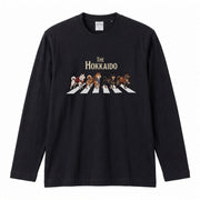 THE HOKKAIDO 北海道犬散歩デザイン ブラック長袖Tシャツ