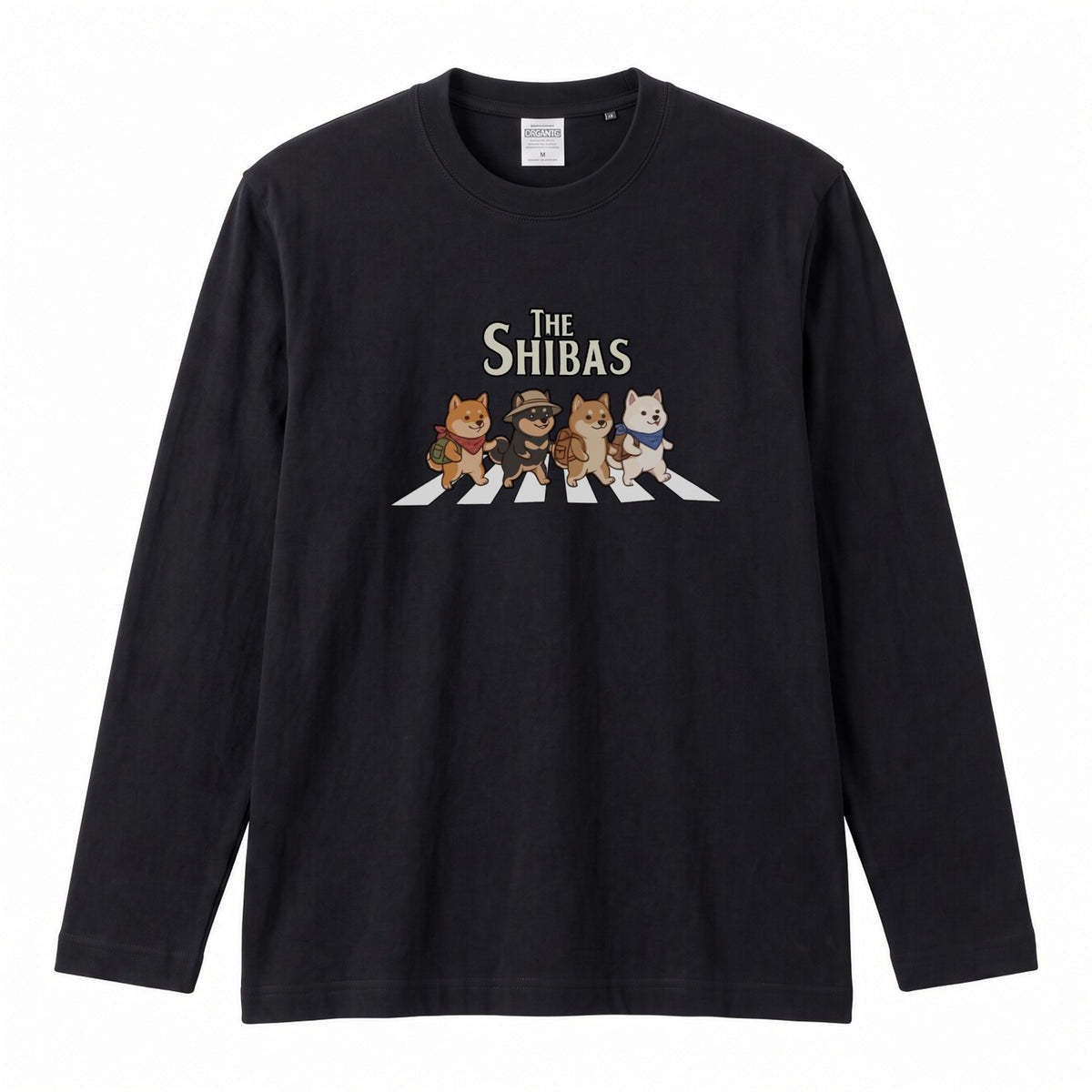 THE SHIBAS 柴犬横断歩道 長袖Tシャツ