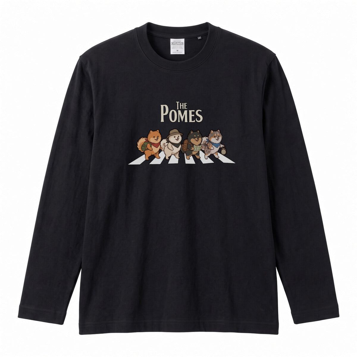 THE POMES ポメラニアン横断歩道 長袖Tシャツ