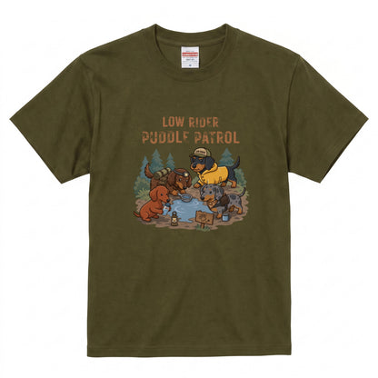 LOW RIDER PUDDLE PATROL ダックスフンドTシャツ
