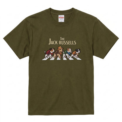 THE JACK RUSSELLS 横断歩道 キャンプ ゆるかわ Tシャツ 【犬好き・愛犬家・アウトドア・ギフトに最適】