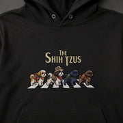 The Shih Tzus Street Crossing 横断歩道を渡るシーズーイラスト | パーカー | フロントのみプリント