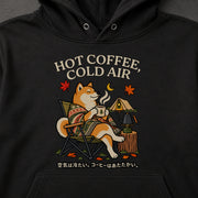 Shiba Camp Hot Coffee 秋キャンプを楽しむ柴犬デザイン | パーカー | フロントのみプリント