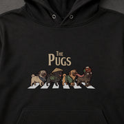 The Pugs Street Crossing 和風パグの横断デザイン | パーカー | フロントのみプリント