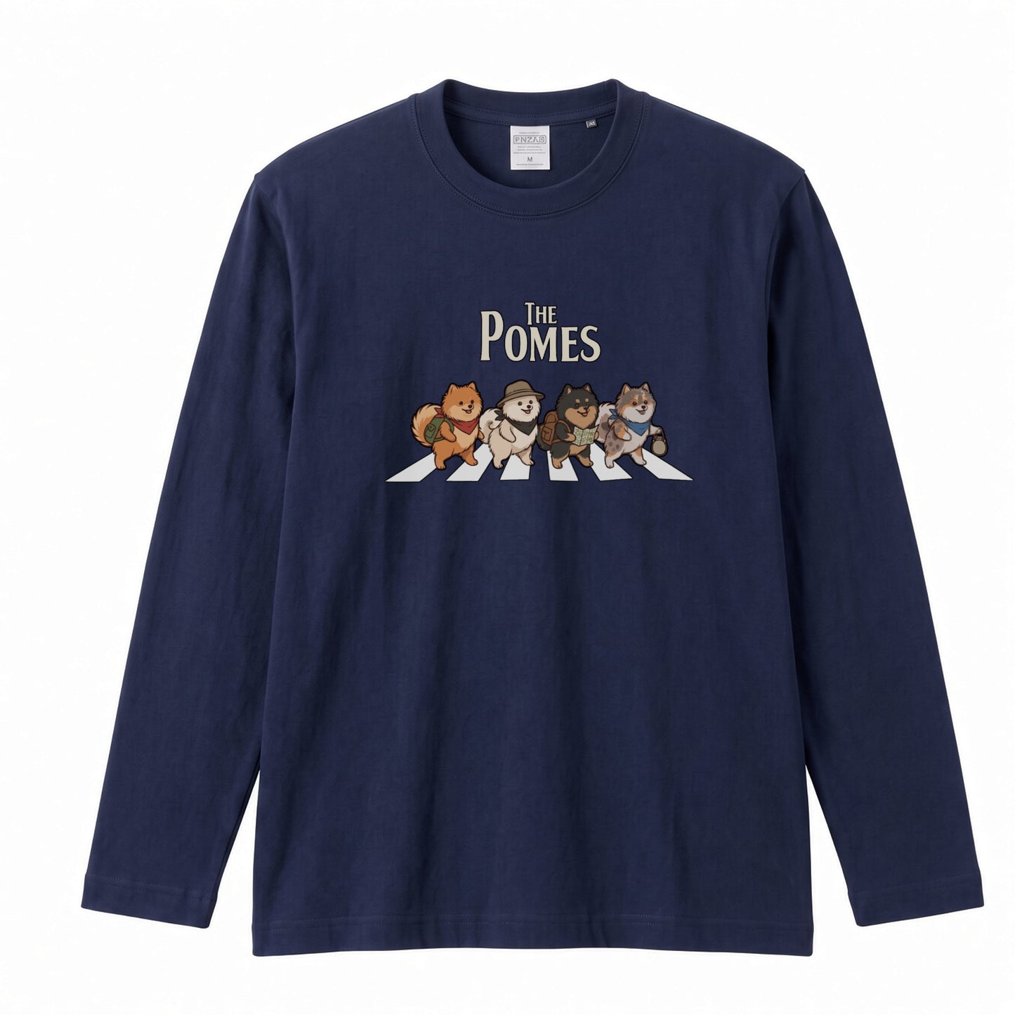 THE POMES ポメラニアン横断歩道 長袖Tシャツ