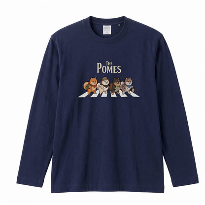 THE POMES ポメラニアン横断歩道 長袖Tシャツ